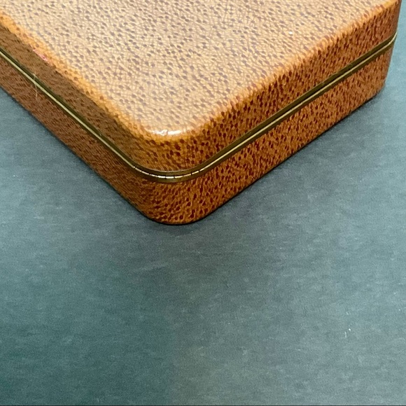Vintage Mid Century Modern Farrington Texol Jewelry Box Brown - Picture 3 of 10